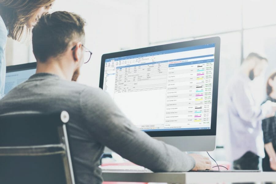 Computer screen with Happen EKM with software API to Jim2