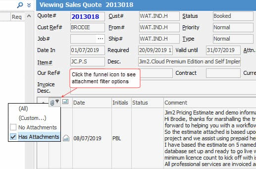 Filter emails with attachments