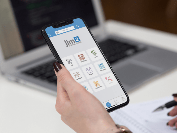 Mobile App for Jim2 on Smartphone Screen ERP Saas